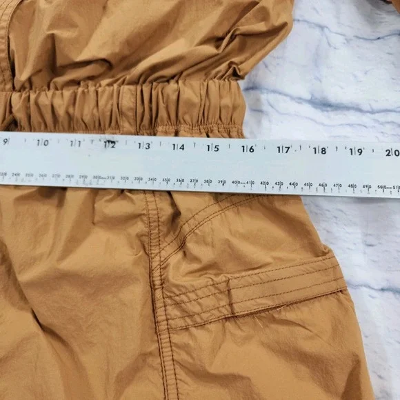 Free People Movement WOMENS M In the Wild Shortsie Romper Toasted Almond